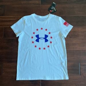 NWT Under Armour Freedom USA Women’s White T-Shirt